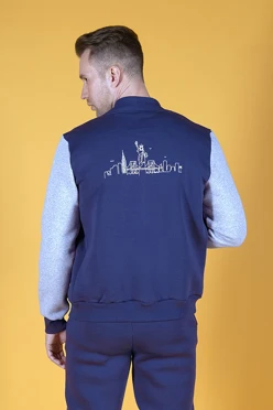 Бомбер Стайл из футера унисекс, однотонный