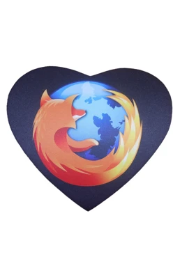 Коврик для мыши в форме сердца 3 мм, с полной запечаткой "Fire Fox"