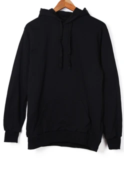 Толстовка Кенго из футера унисекс (Uvinal), однотонная черная