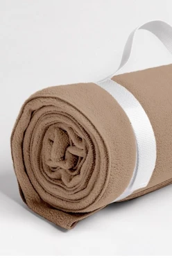 Плед Свиток (с ремешком и вставкой из оксфорда) флисовый 155х200 см, однотонный бежевый