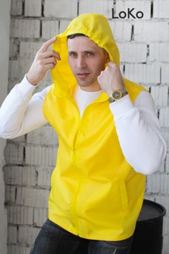 Жилет Профи с капюшоном унисекс, однотонный