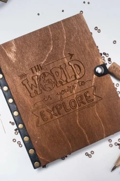 Блокноты с деревянной обложкой