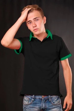 Поло Найт унисекс, комбинированная чёрная