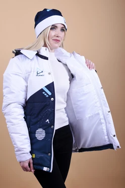 Куртка Винтер с капюшоном на синтепоне унисекс, с полной запечаткой