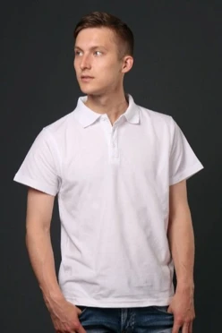 Поло Нэкст унисекс (Stan), однотонная белая