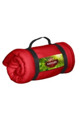 Плед Свиток (с ремешком и вставкой из оксфорда) флисовый 120х155 см, однотонный "Майский"