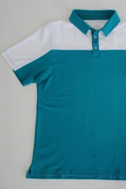 Поло Драйв унисекс, комбинированная голубая с белой вставкой