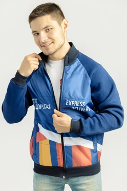 Толстовка Оскар из футера унисекс, с частичной запечаткой "Express Deliverly"