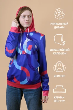 Худи Томми унисекс с карманами из адидаса с полной запечаткой