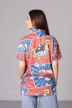 Поло Лекс унисекс из пике с полной запечаткой