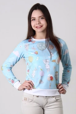 Свитшот Гарри унисекс из футера с полной запечаткой "Зайцы"