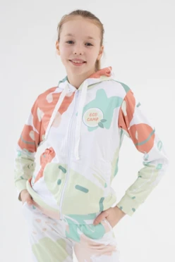 Балахон Ронни детский из адидаса с полной запечаткой "Eco camp"