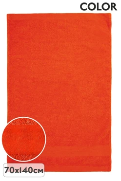 Полотенце махровое 70х140 cм (Color), однотонное оранжевое