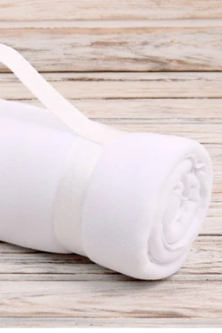 Плед Свиток (с ремешком и вставкой из оксфорда) флисовый 120х155 см, однотонный белый