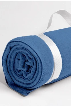 Плед Вдохновение (с ремешком) флисовый 120х155 см, однотонный голубой