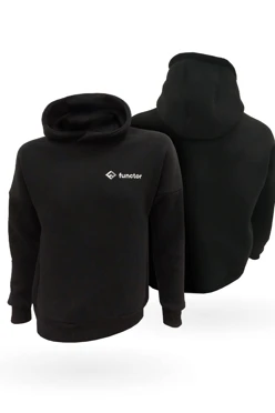 Худи Кинг из футера унисекс, однотонная черная "Functor"