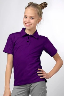 Поло Декстер детская, однотонная фиолетовая