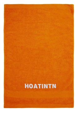 Полотенце махровое 50х90 см с вышивкой (Color), оранжевое