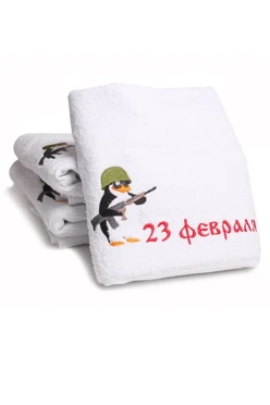 Полотенце махровое 70х140 см (Ituma), однотонное "23 февраля"