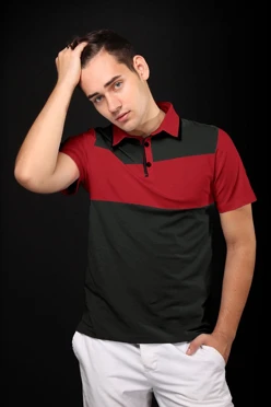 Поло Темп унисекс комбинированная со вставкой