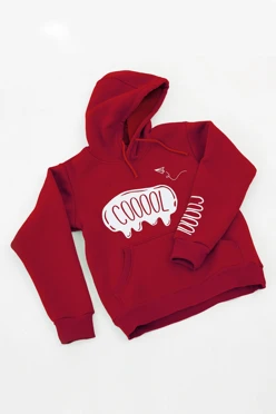 Худи Майк из футера детская, однотонная темно-красная