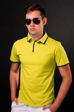 Поло Лайн унисекс, комбинированная лимонная