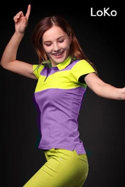 Поло Темп женская комбинированная со вставкой