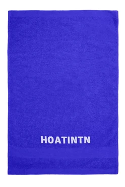 Полотенце махровое 50х90 см с вышивкой (Color), синее