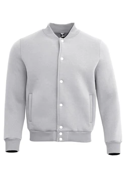 Бомбер Стайл из футера унисекс, однотонный белый