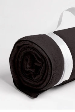 Плед Свиток (с ремешком и вставкой из оксфорда) флисовый 155х170 см, однотонный чёрный