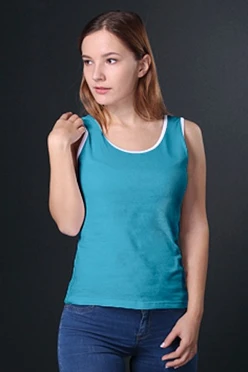 Майка Спорт женская, однотонная голубая