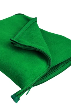 Плед Трансформер (плед-подушка) флисовый 120х155 см, однотонный зеленый
