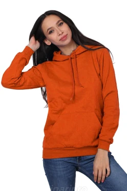 Толстовка Кенго из футера унисекс (Uvinal), однотонная оранжевая