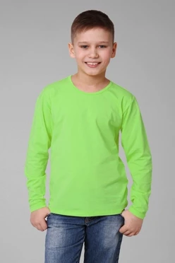 Лонгслив Атлетик Плюс детский, однотонный салатовый