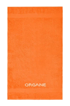 Полотенце махровое 50х90 см с вышивкой (Ituma), оранжевое
