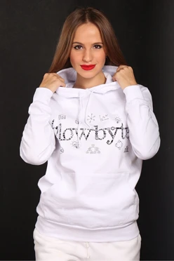 Толстовка Кенго из футера унисекс (Uvinal), однотонная "Glowbyte" белая