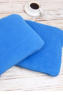 Плед Трансформер (плед-подушка) флисовый 155х170 см, однотонный голубой