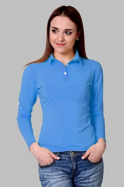 Лонгслив Декстер Плюс женский, однотонный голубой