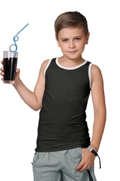 Майка Спорт детская, однотонная черная