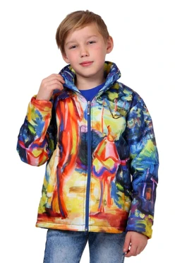 Куртка Норд с капюшоном на синтепоне детская, с полной запечаткой "Art studio"