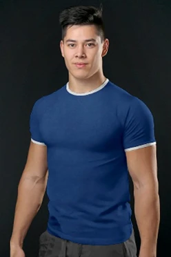 Футболка Атлетик унисекс, однотонная темно-синяя