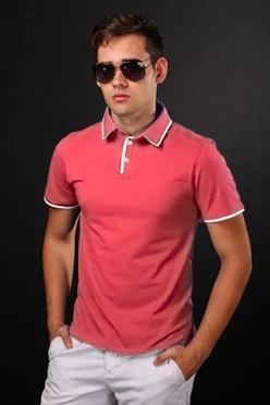 Поло Лайн унисекс, комбинированная розовая