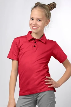 Поло Декстер детская, однотонная красная
