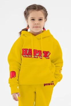 Худи Майк из футера детская, однотонная желтая