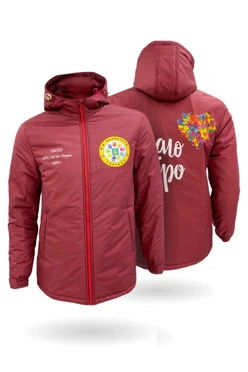 Куртка Норд с капюшоном на синтепоне унисекс, с полной запечаткой "Мы волонтеры"