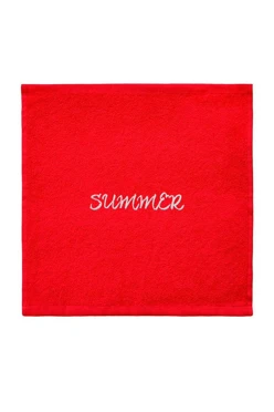 Полотенце махровое 30х30 см с вышивкой (Ituma), красное