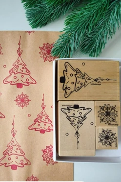 Набор штампов с готовым дизайном "Новогодний", 4 шт.
