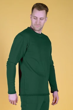 Толстовка Мартин из футера унисекс, однотонная темно-зеленая