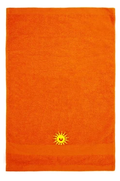 Полотенце махровое 70х140 cм с вышивкой (Color), оранжевое